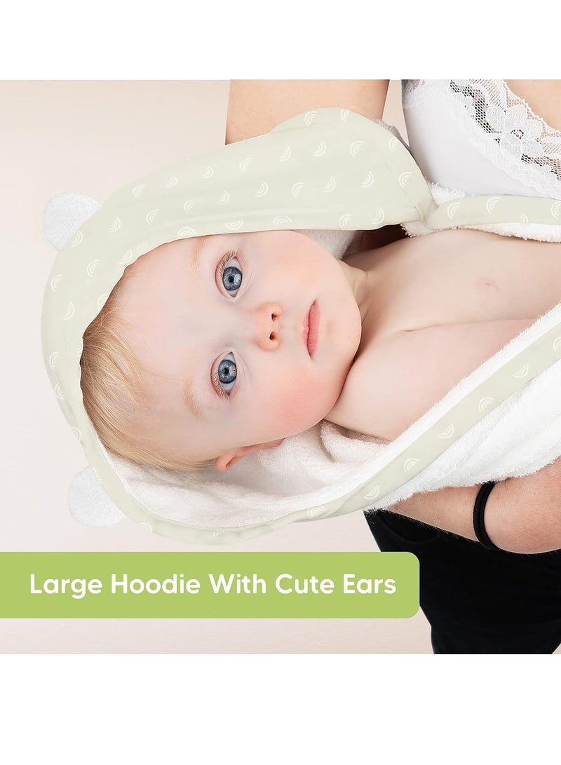 KeaBabies Baby Hooded Towel - Bamboo Baby Towel Organic Bamboo Towel -Baby Bath Towel with Hood for Girls, Babies, Newborn Boys, Toddler (Rainbow)