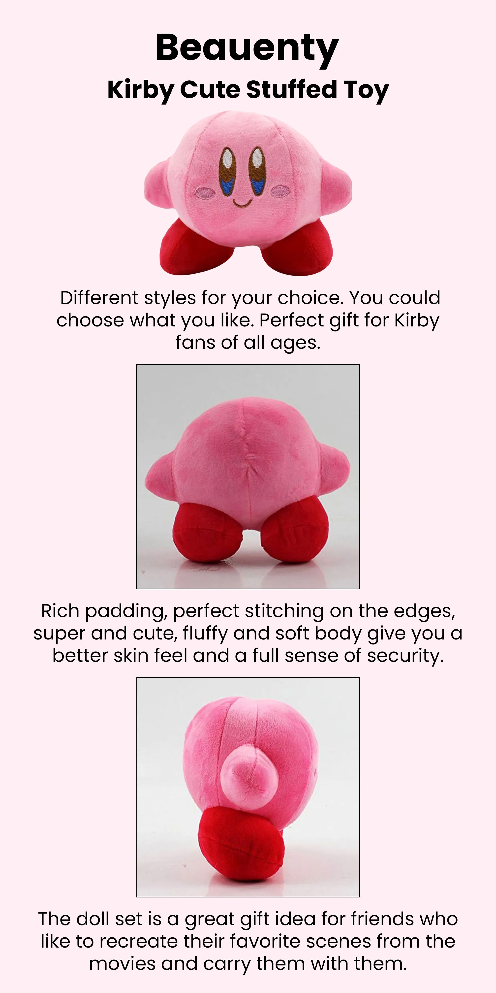 Kirby Cute Stuffed Toy 13.97 x 19.05 x 22.86cm