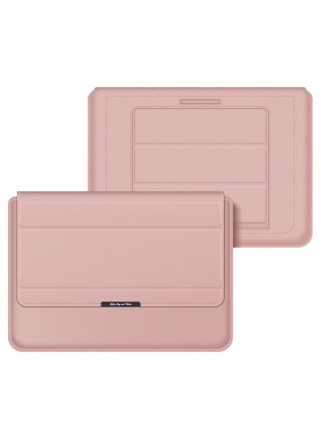 4 in 1 Universal Laptop Holder PU Waterproof Protection Wrist Laptop Bag, Size:11/12inch(Rose gold)