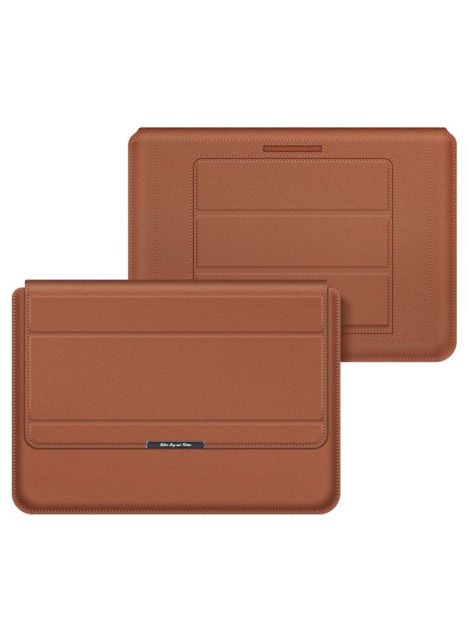 4 in 1 Universal Laptop Holder PU Waterproof Protection Wrist Laptop Bag, Size:15/16inch(Brown)