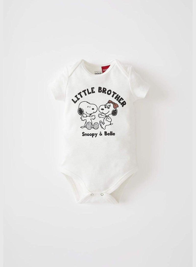 Snoopy Licenced BabyBoy Knitted Regular Fit Short Sleeve Snap Body