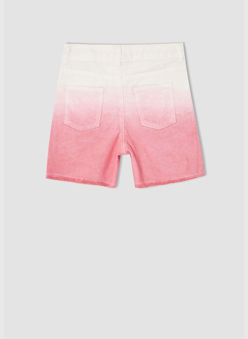 Gradient Fade Denim Jean Shorts