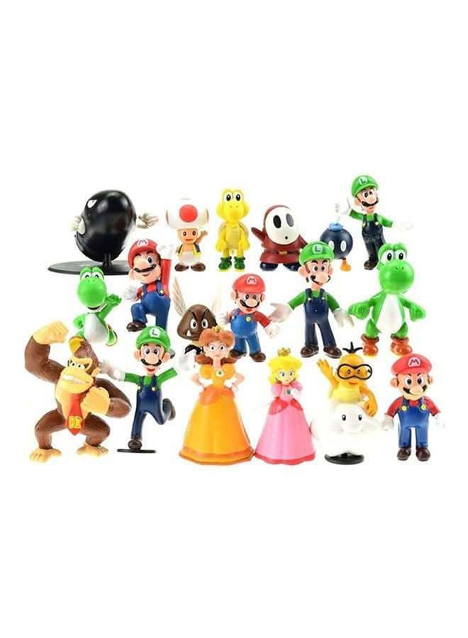 18-piece Super Mario Bros Bowser Koopa Yoshi Mari Figures 3 to 5centimeter