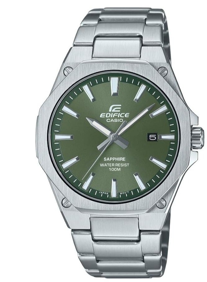 Edifice Stainless Steel Analog Green Dial Men's Watch - EFR-S108D-3AVUDF Green Dial, Silver Band