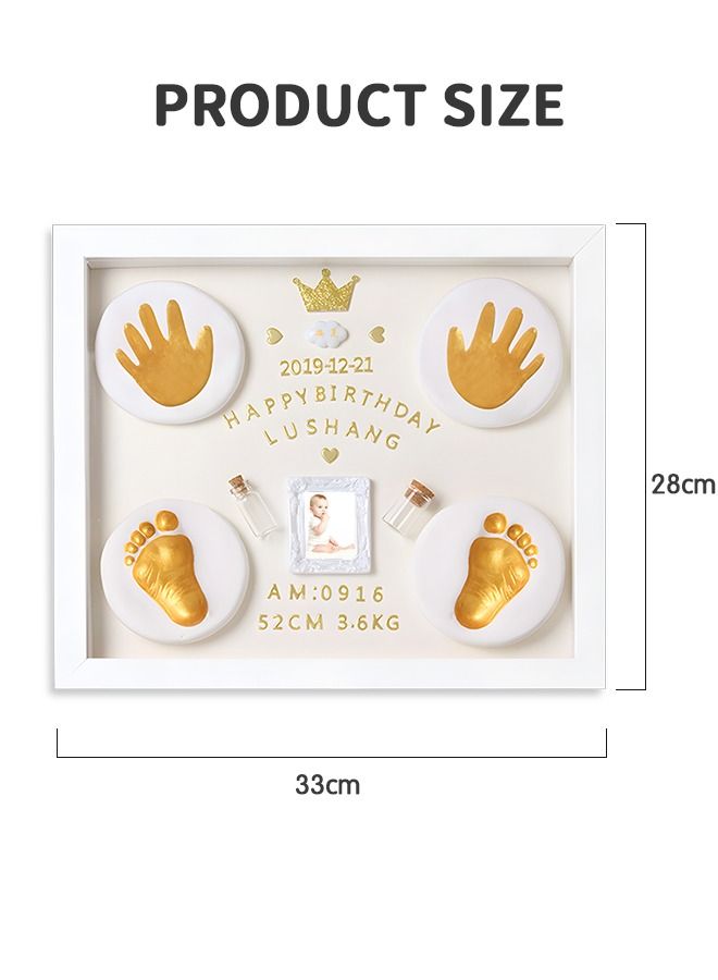Newborn Baby Footprint Kit and Handprint Kit, Keepsake Decoration Gifts Personalized Non-Toxic DIY Infants Clay Souvenir Ornament Kit for Boys and Girls