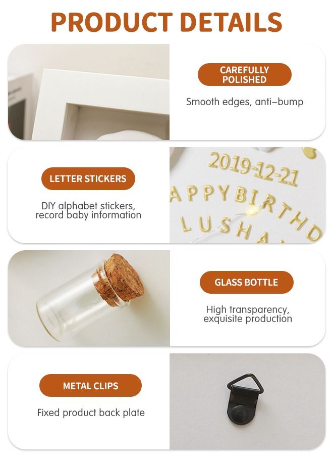 Newborn Baby Footprint Kit and Handprint Kit, Keepsake Decoration Gifts Personalized Non-Toxic DIY Infants Clay Souvenir Ornament Kit for Boys and Girls