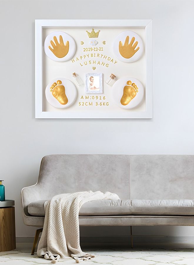 Newborn Baby Footprint Kit and Handprint Kit, Keepsake Decoration Gifts Personalized Non-Toxic DIY Infants Clay Souvenir Ornament Kit for Boys and Girls