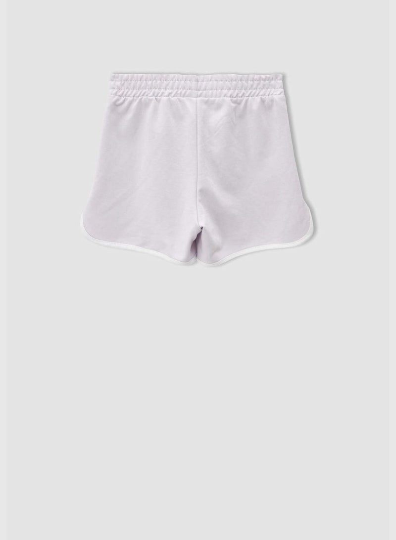 Printed Shirred Waist Shorts