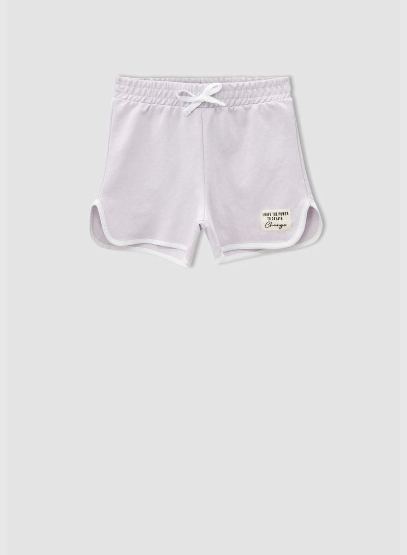 Printed Shirred Waist Shorts