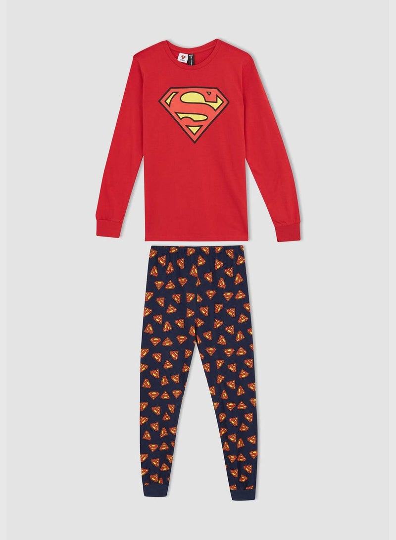 Superman Licenced Long Sleeve Knit Pyjamas Set