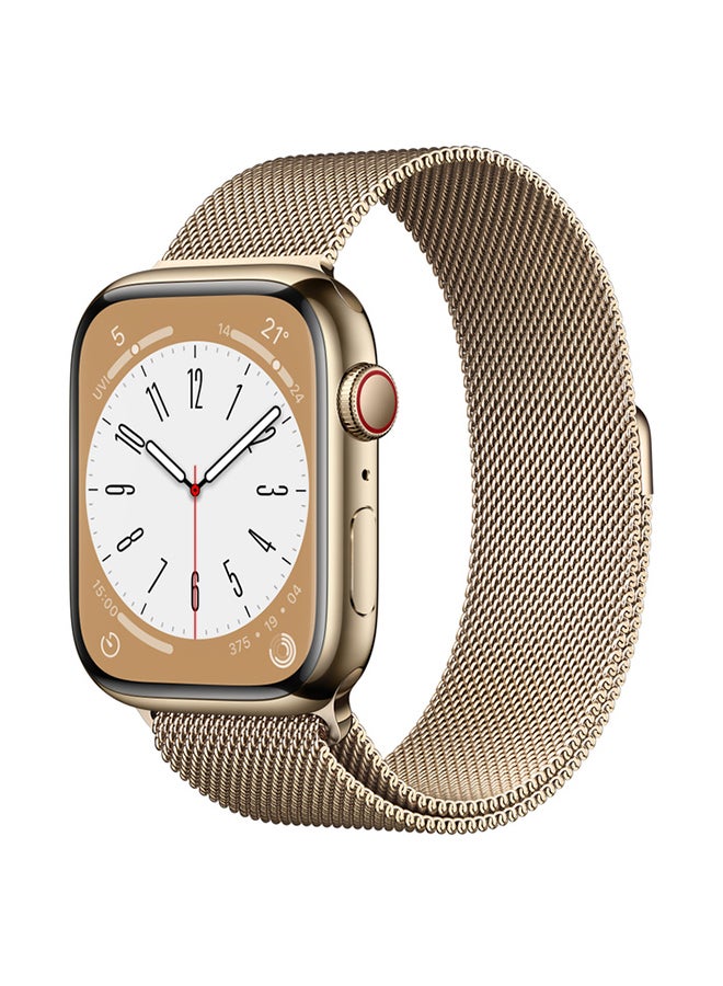Watch Series 8 GPS + Cellular 41mm Stainless Steel Case With Milanese Loop Gold Milanese Loop