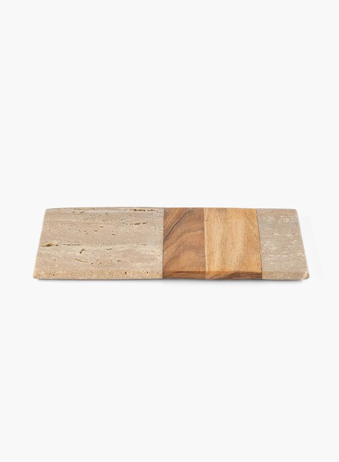 Marble Platter-Light Wood