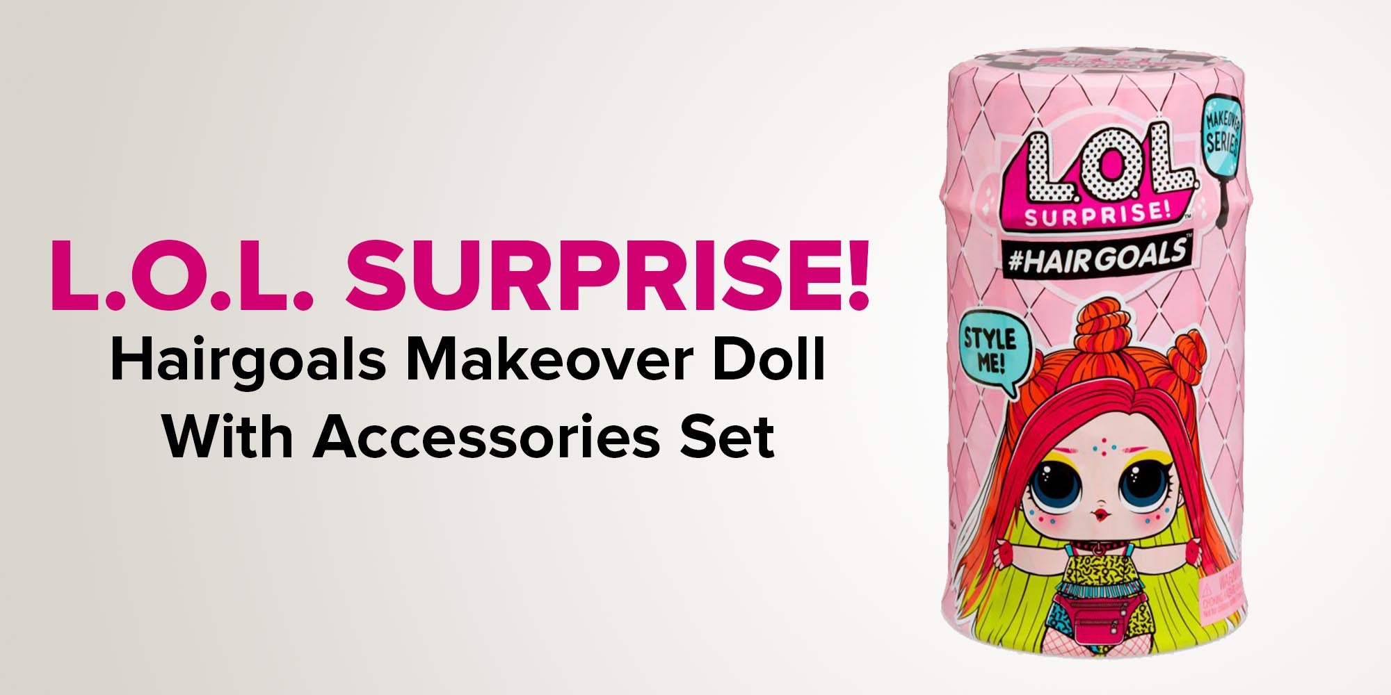 Hairgoals Makeover Doll With Accessories Set 15 Surprises, Multicolour 17x8x8cm