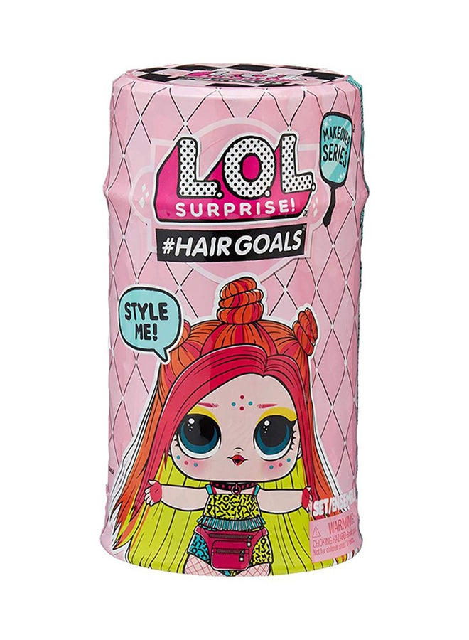 Hairgoals Makeover Doll With Accessories Set 15 Surprises, Multicolour 17x8x8cm