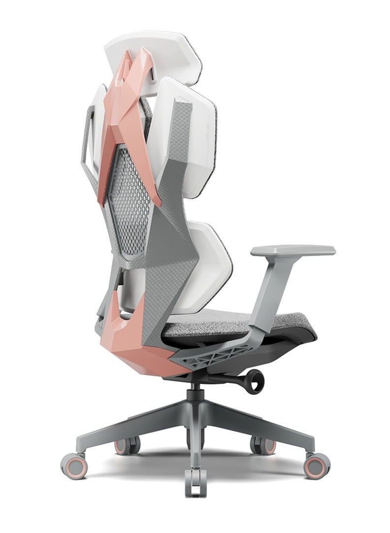 Astron Gaming Chair - Premium Ergonomic Gaming Chair with Multi-Functional Mechanism, Headphone Hanger, Carbon Fiber Textured Frame and Adaptive Shoulder & Lumber Support (Pink)