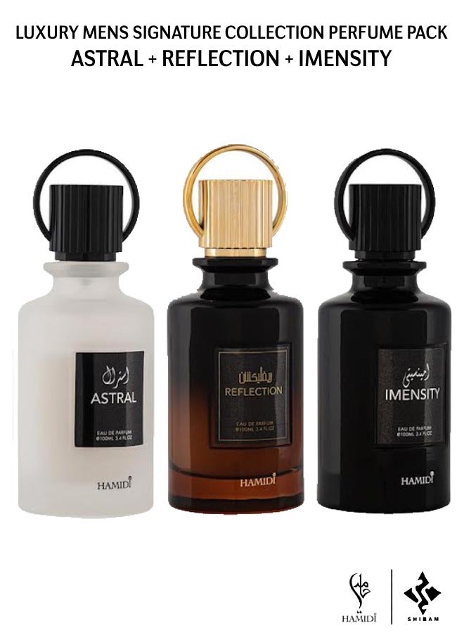 Ultimate Luxury Collection Fragrance Perfume Gift Set - Imensity + Astral + Reflection - Men Collection Perfumes Gift Set