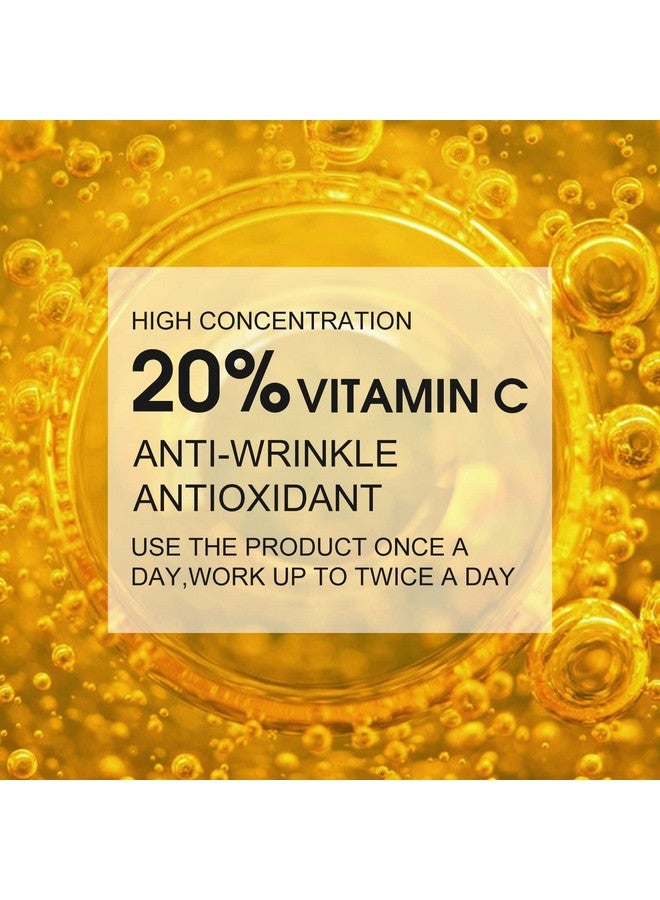 Premium 20% Vitamin C Serum For Face With Hyaluronic Acid Retinol & Amino Acids Boost Skin Collagenhydrate & Plump Skin Anti Aging & Wrinkle Facial Serum 60Ml