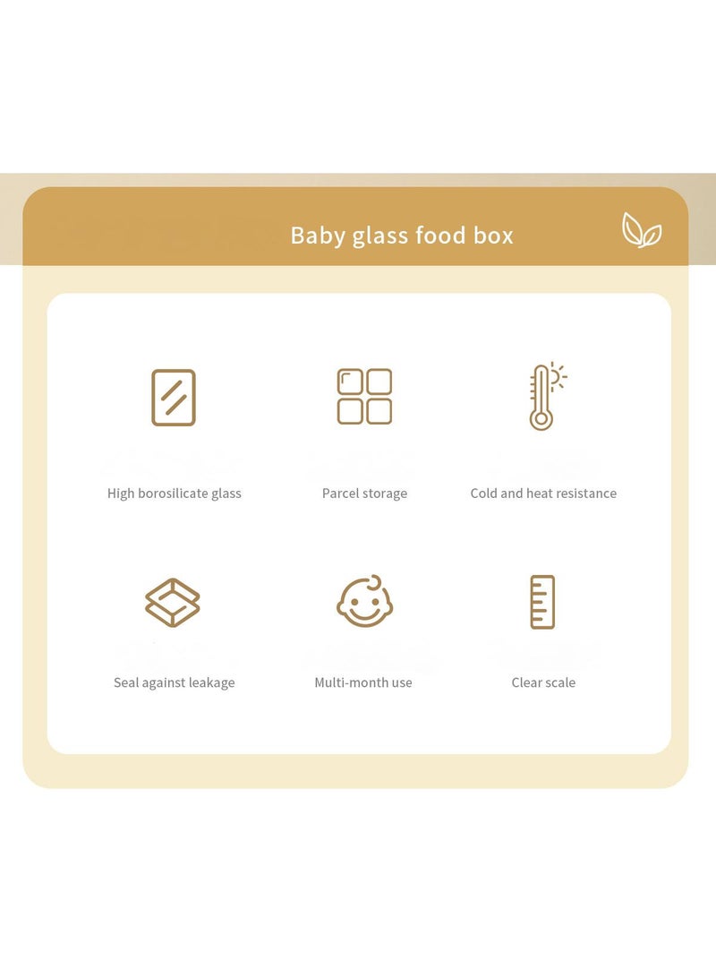 4-Piece Glass Food Storage Container Baby Complementary Food Box Set