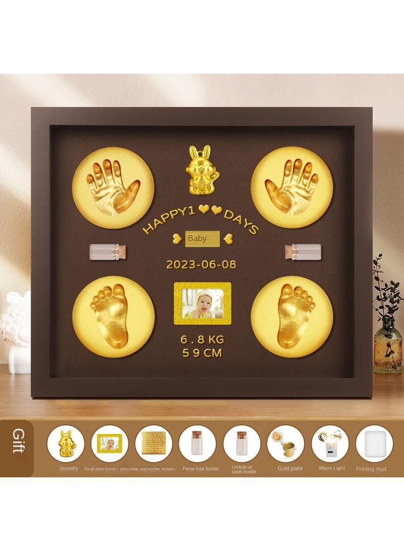 Newborn Baby Baby One Year Old Commemorative Full Moon Gift Handprint Inkpad Photo Frame