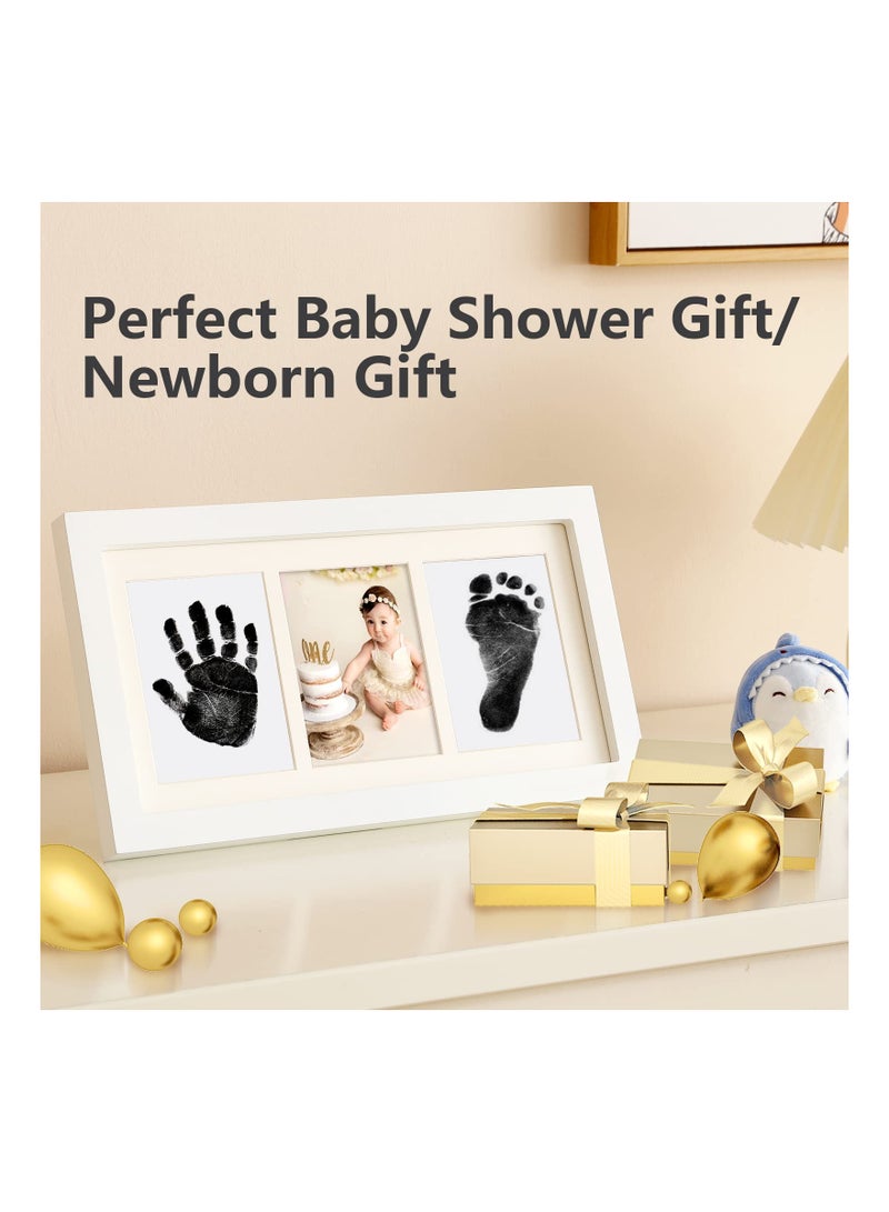 Baby Handprint and Footprint Kit Framed Photo with Clean Touch Ink Pad for Newborn Perfect Gift