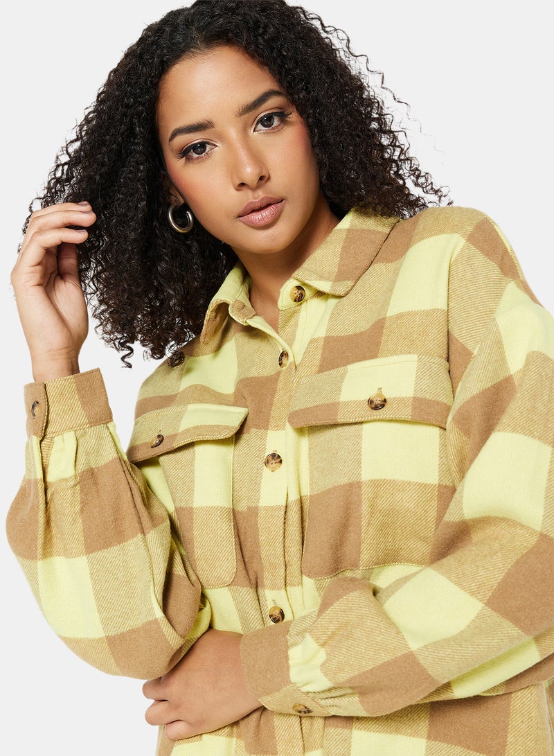 Oversized High-Low Shacket Tigers Eye