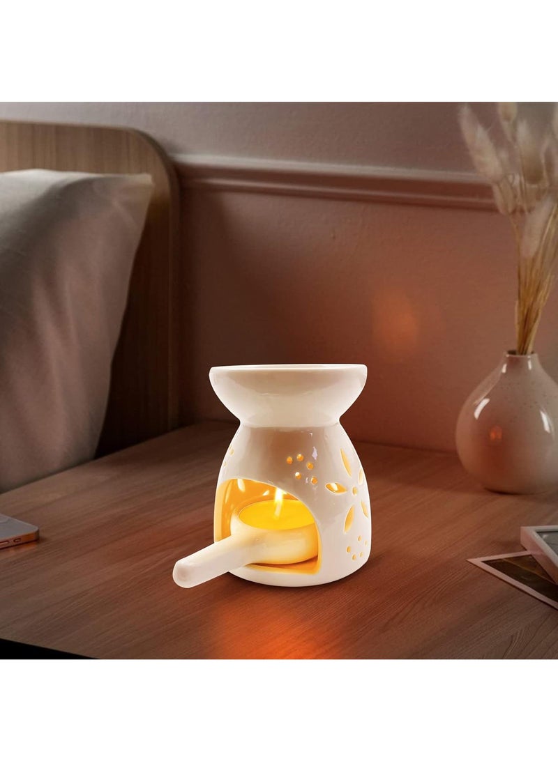 2 Piece Set Dry Burning Ceramic Aromatherapy Candle Light Holder