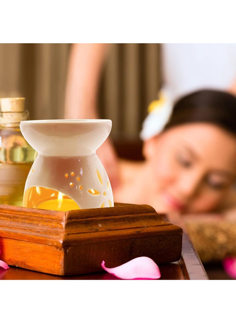 2 Piece Set Dry Burning Ceramic Aromatherapy Candle Light Holder