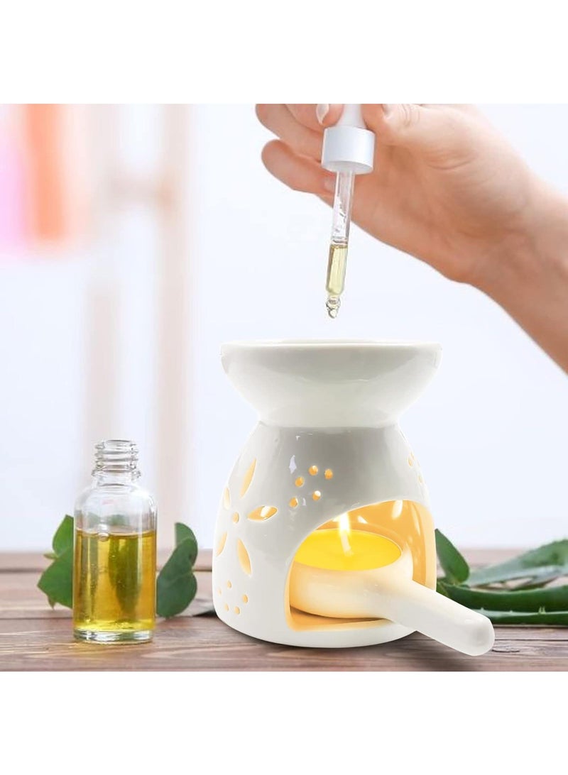 2 Piece Set Dry Burning Ceramic Aromatherapy Candle Light Holder