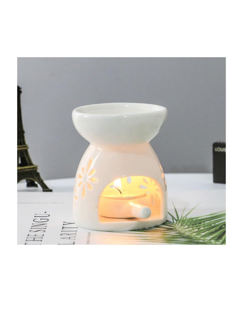 2 Piece Set Dry Burning Ceramic Aromatherapy Candle Light Holder