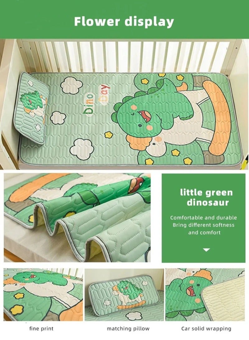 3 Pcs Kids Baby Latex Sleeping Mat for Crib Mattress With Pillow and a Toddlers Cribs Mosquito Net Foldable Tent, Children's Breathable Bed Pad