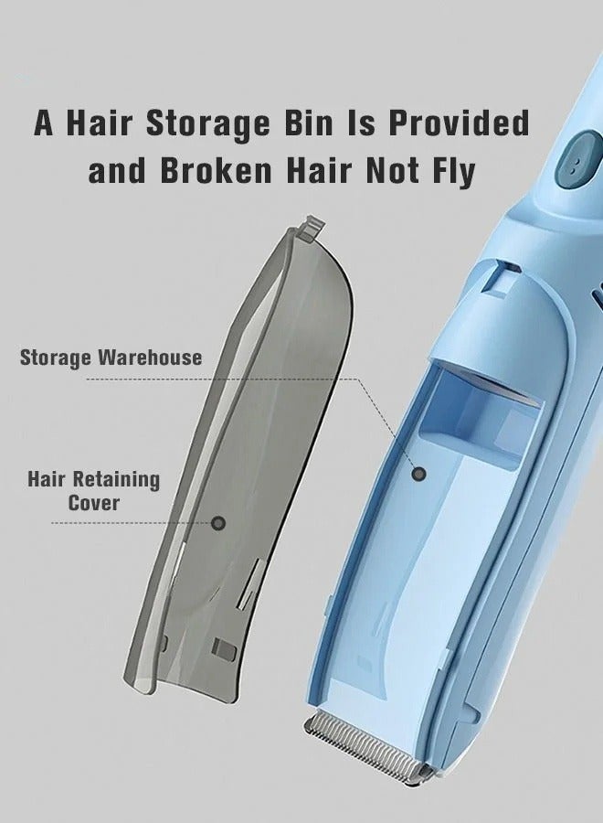 Baby Hair Clipper with Vacuum, Silent Kids Hairs Trimmer Kit with 3 Ceramic Blade Guide Combs, Waterproof & USB Charge for Children Infant Boys Girls