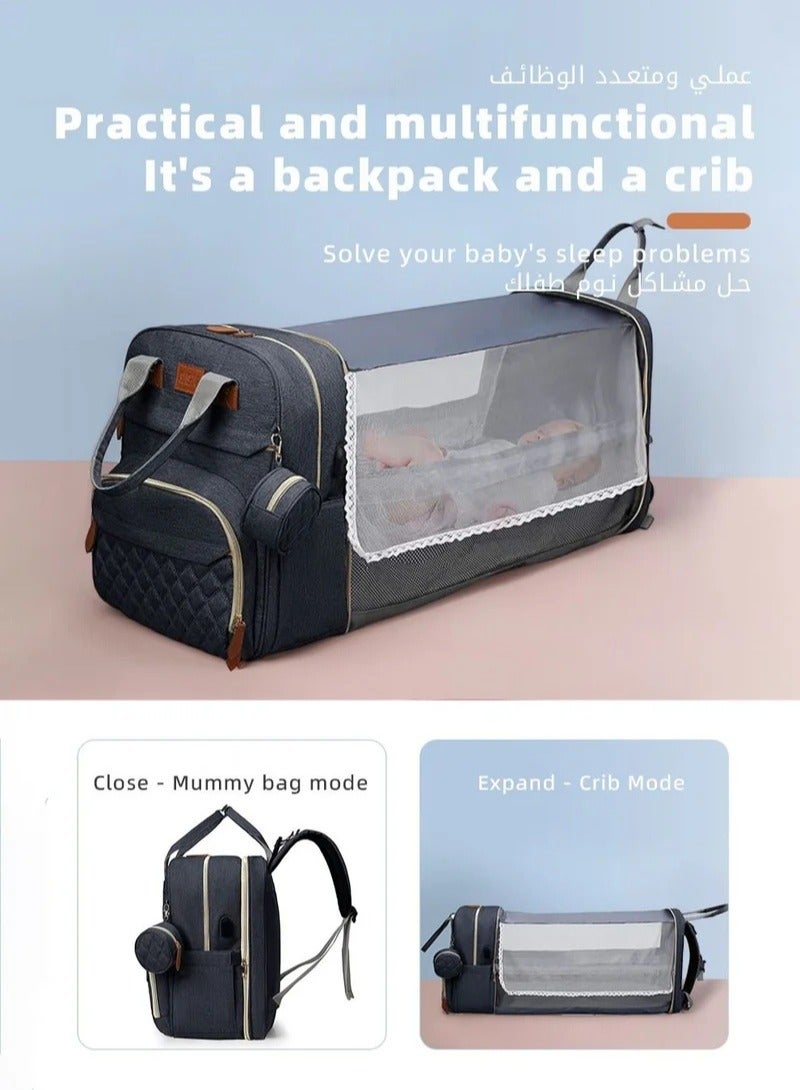 Baby Diaper Bag Backpack, Multifunction Diapers Changing Station For Boys Girls, 900d Oxford, USB Port