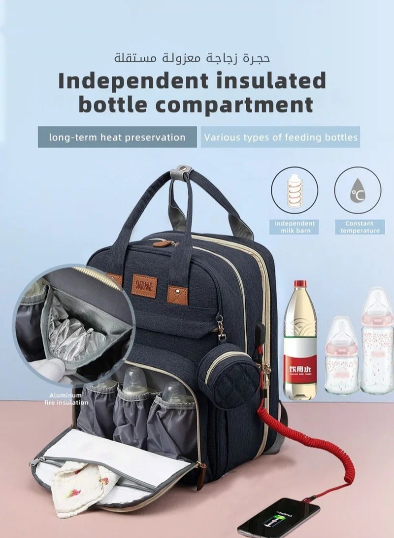 Baby Diaper Bag Backpack, Multifunction Diapers Changing Station For Boys Girls, 900d Oxford, USB Port