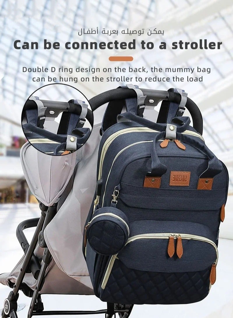 Baby Diaper Bag Backpack, Multifunction Diapers Changing Station For Boys Girls, 900d Oxford, USB Port