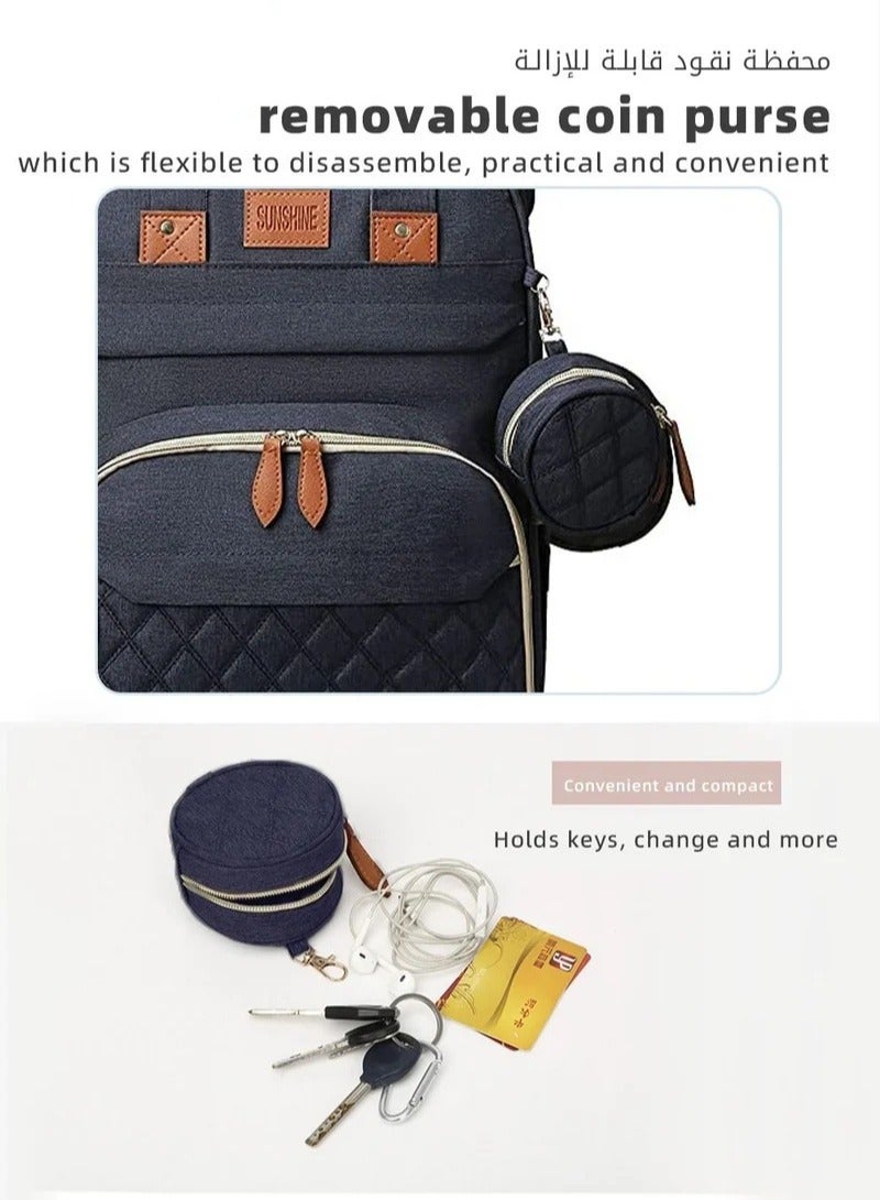 Baby Diaper Bag Backpack, Multifunction Diapers Changing Station For Boys Girls, 900d Oxford, USB Port