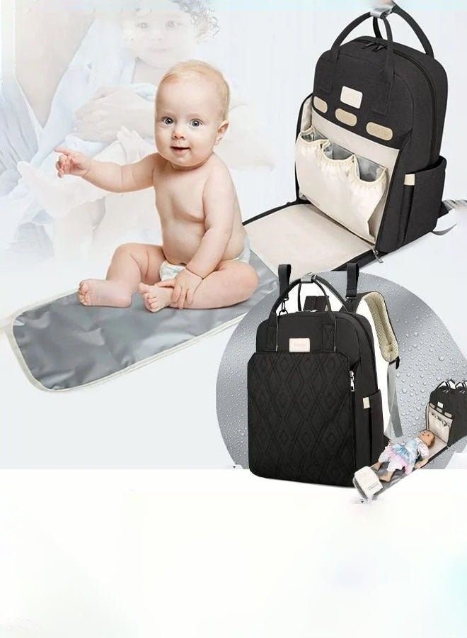 Fashionable Baby Diaper Backpack with Changing Station Waterproof Large Capacity Multifunction Maternity Mummy Bags