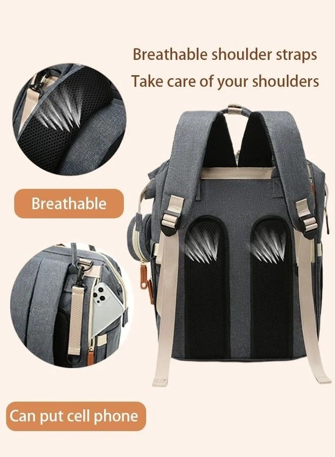 Diaper Bag Backpack, Multifunction Travel Back Pack Maternity Baby Changing Bags, Large Capacity, Waterproof and Stylish