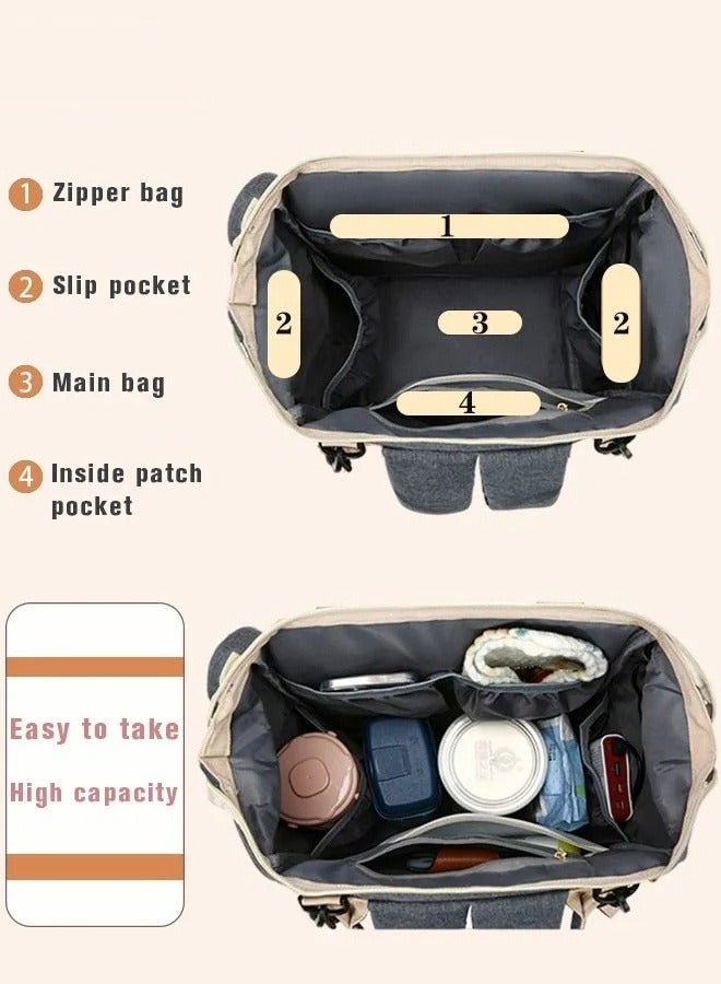 Diaper Bag Backpack, Multifunction Travel Back Pack Maternity Baby Changing Bags, Large Capacity, Waterproof and Stylish