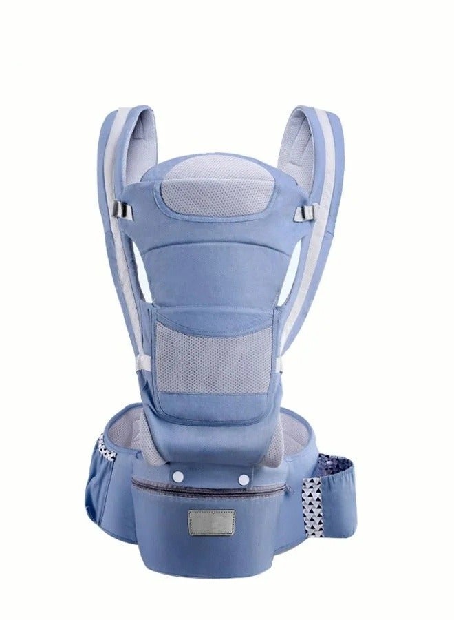 Ergonomic Infant Carriers with Hip Seat Waist Stool and Storage Box for Breastfeeding, Newborn to Toddler 1-48 Months Front and Back Baby Holder Carrier for Men Dad Mom
