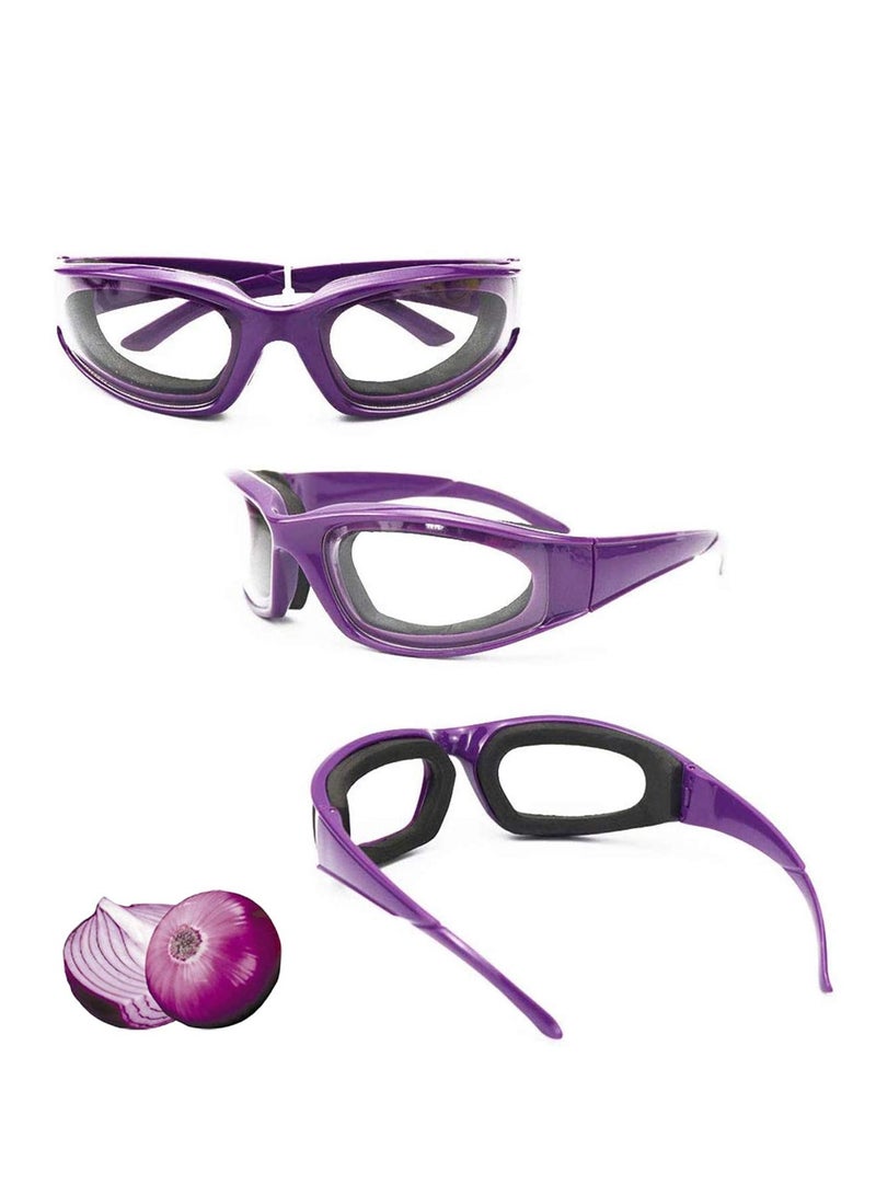 4 Pieces Onion Goggles, Kitchen Grilling Glasses, Anti Fog, Anti Scratch, One Size Fit All Men & Women Eyes