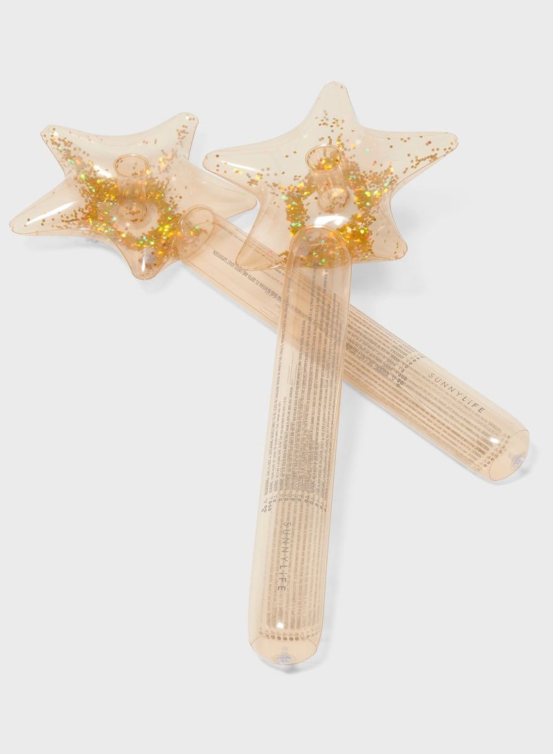 Kids Inflatable Star Wand Princess Swan Gold Set Of 2
