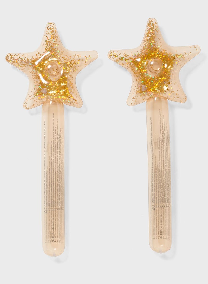Kids Inflatable Star Wand Princess Swan Gold Set Of 2