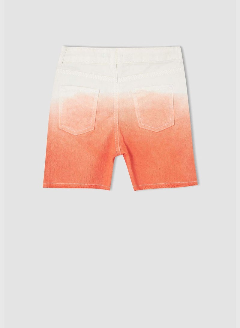 Gradient Fade Denim Jean Shorts