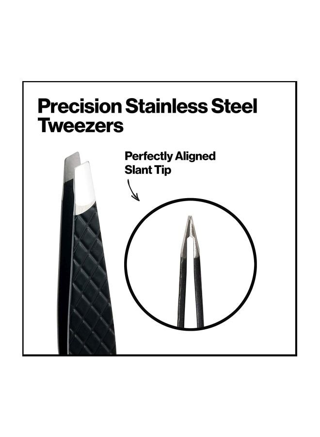 Slant Tip Expert Tweezer Black