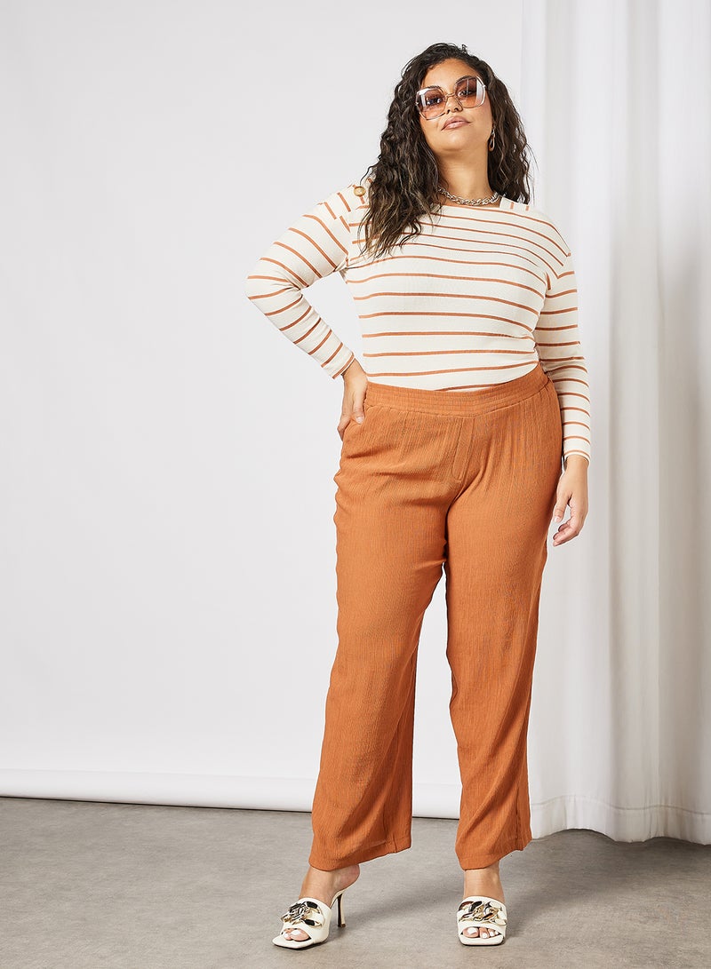 Plus Size Striped T-Shirt Offwhite