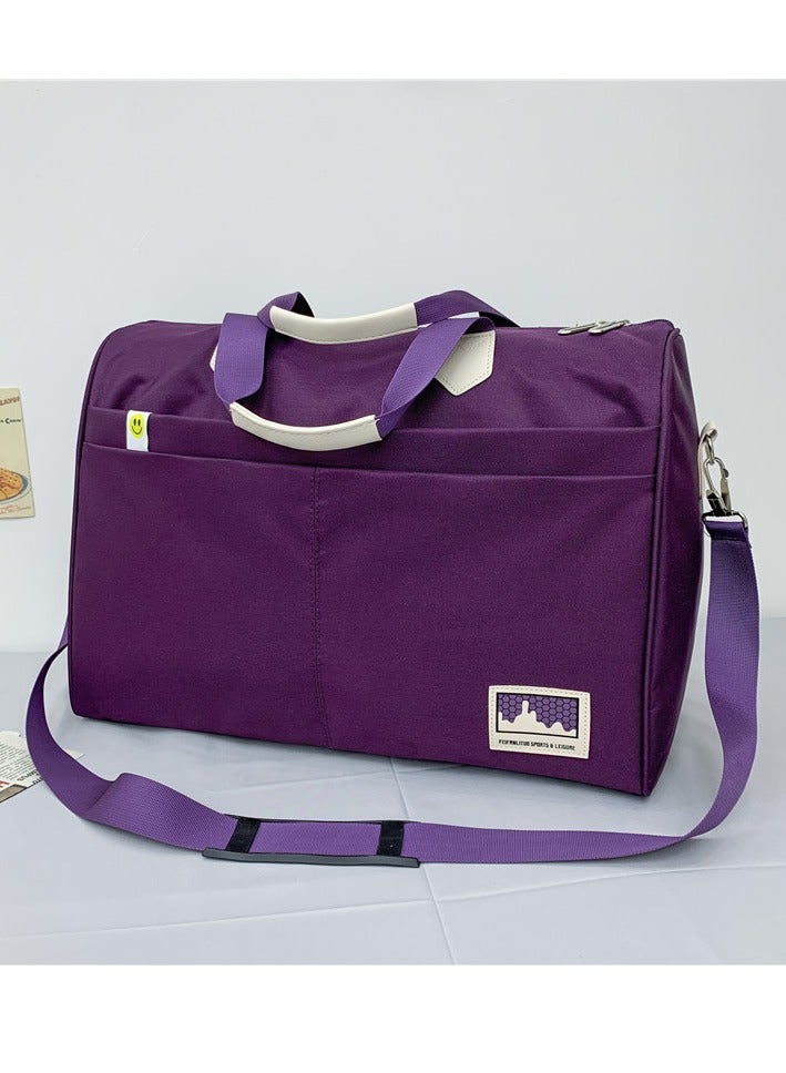 Basics Large Capacity Nylon Luggage Bag Travel Bag Duffel Bag Light Dark Purple