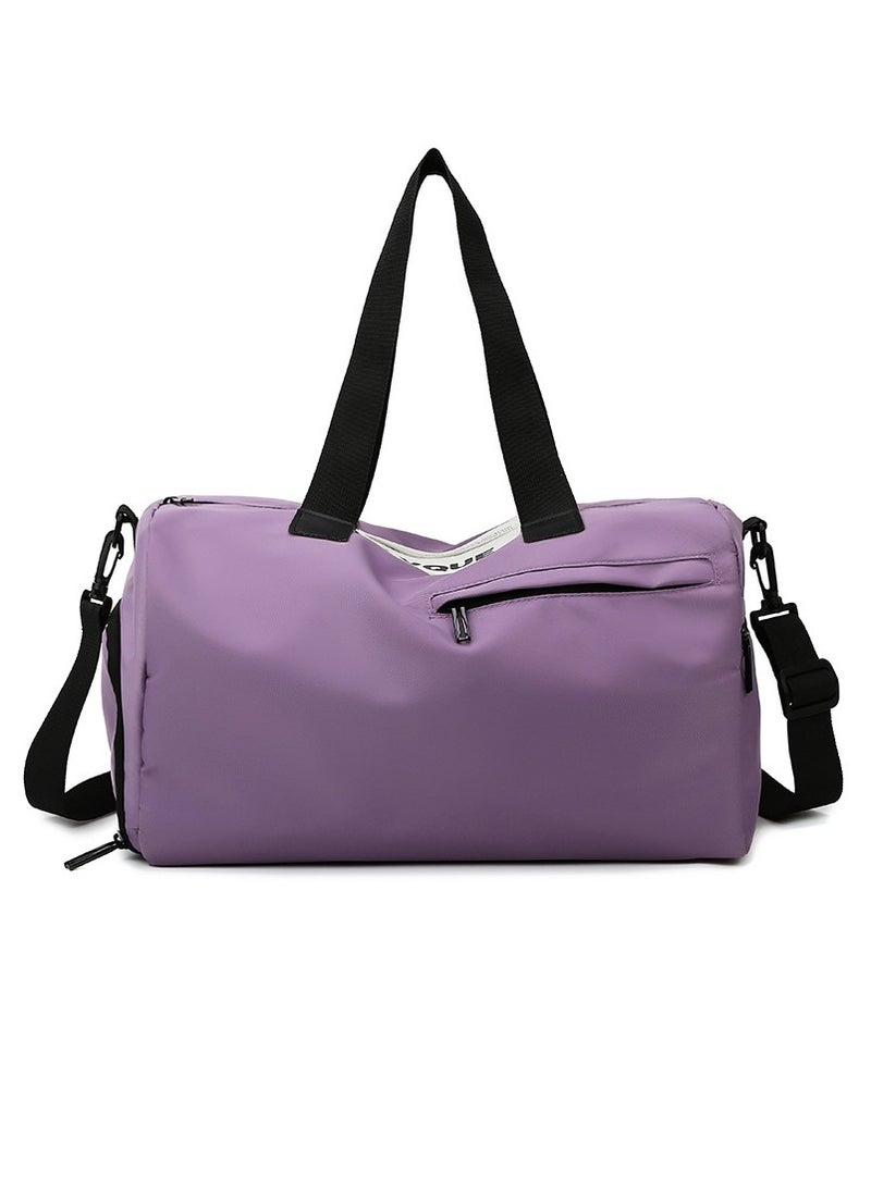 Basics Large Capacity Nylon Luggage Bag Travel Bag Duffel Bag Purple/Black