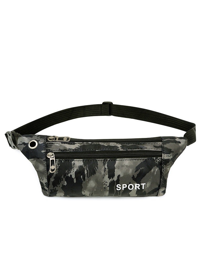 Camouflage Printed Sports Waist Pack Grey
