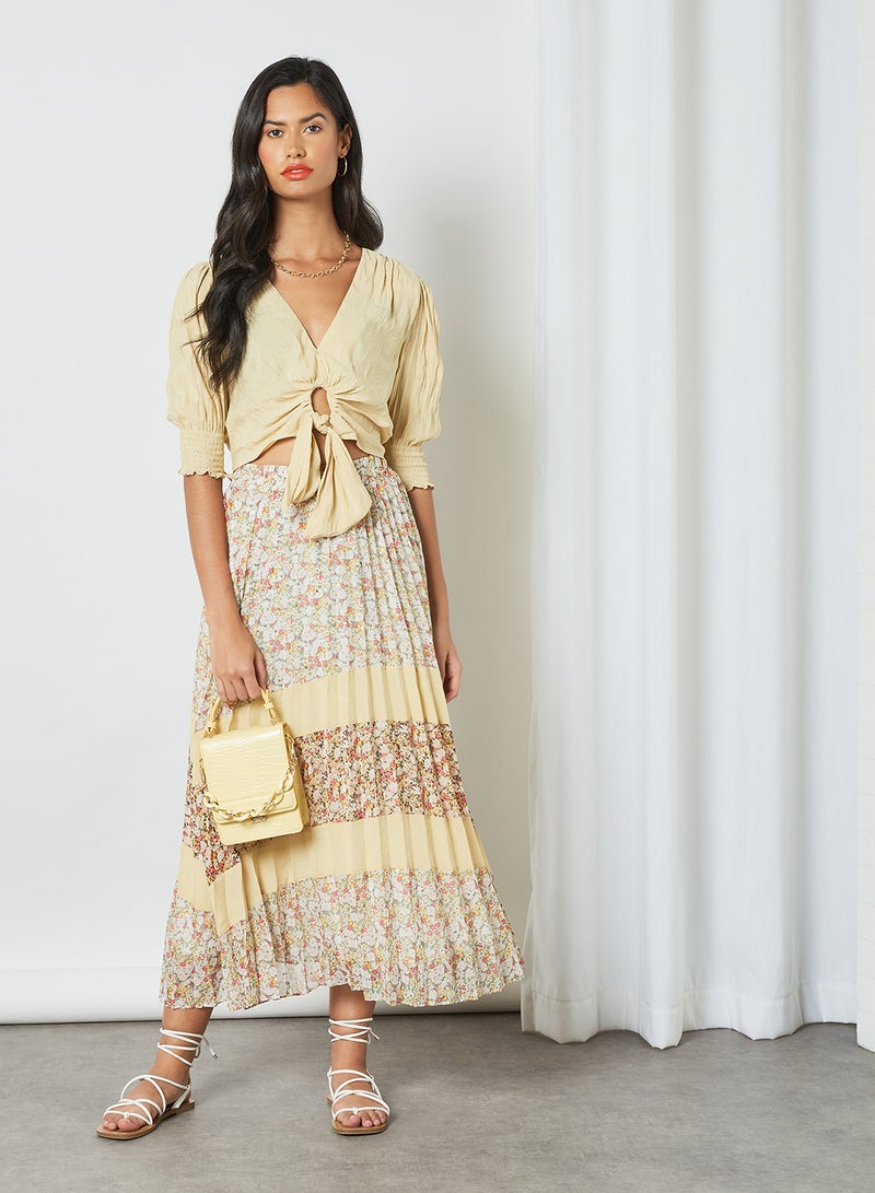 Knotted Front Top Yellow