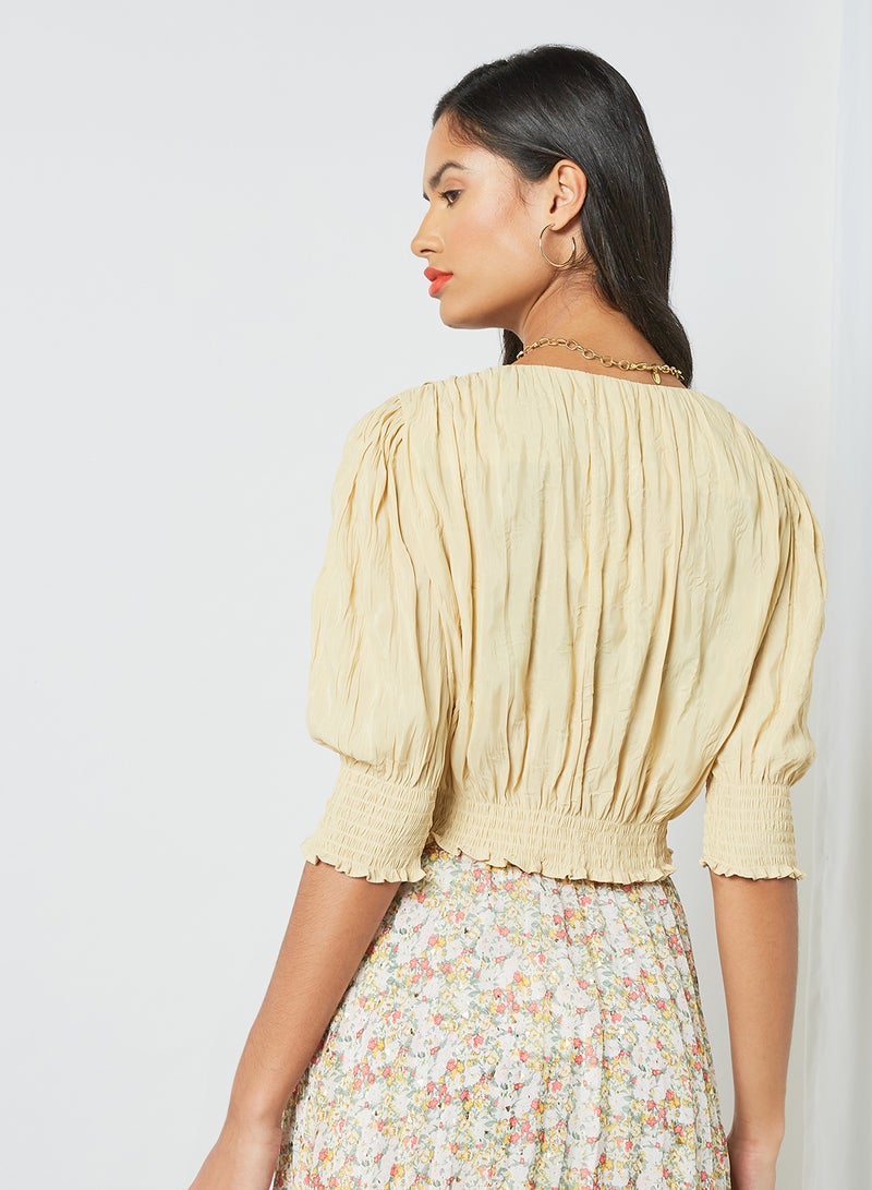 Knotted Front Top Yellow